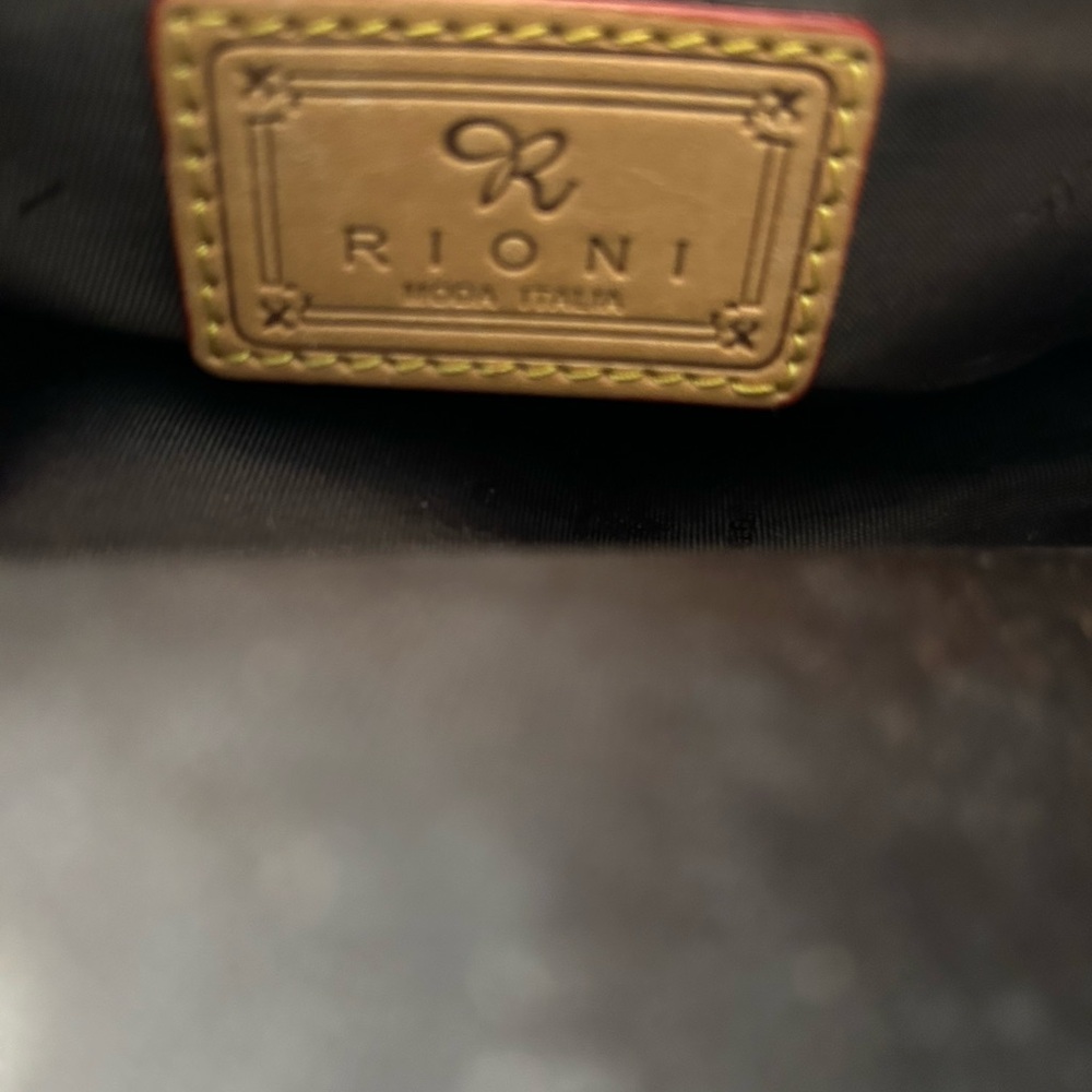 Rioni Moda Italia Signature Logo Boston Top Handles Bag Purse 2 side pockets - Picture 12 of 12